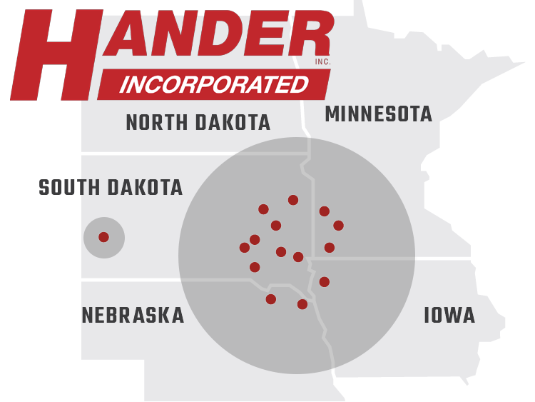Hander Incorporated Service Area Map